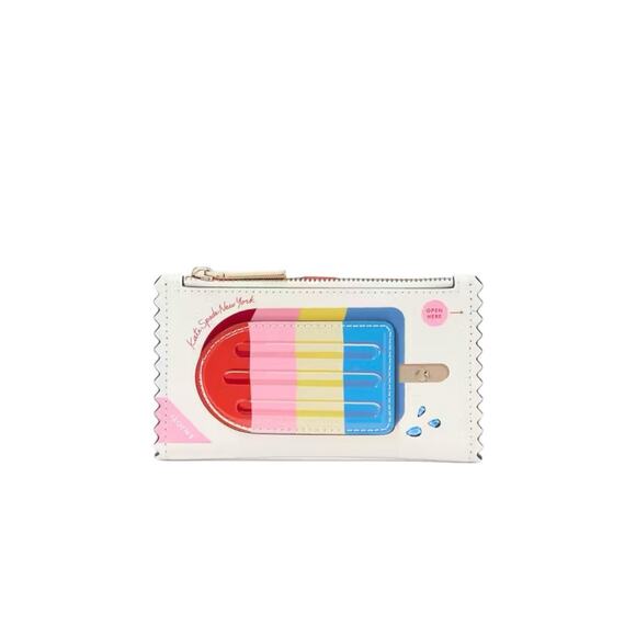 Kate Spade New York Snack Bar Popsicle Small Slim Bifold Leather Wallet Novelty - Picture 2 of 12